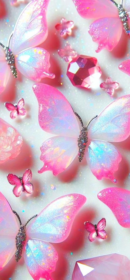Pink butterfly wallpaper for walls