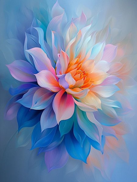 Beautiful dahlia in pastel shades