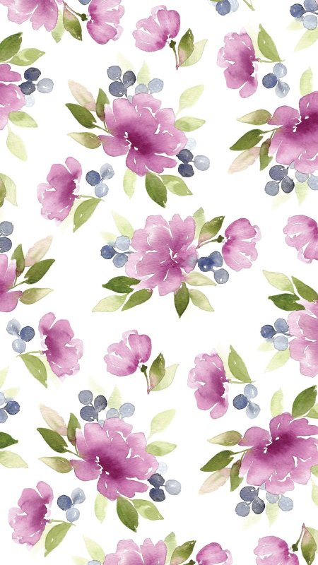 Spring flowers seamless pattern watercolor