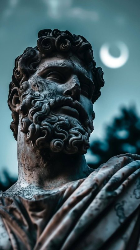 Greek god statue