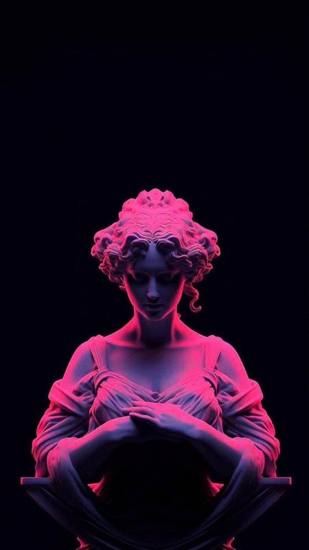 Classic statue background concept vaporwave style sculpture color distortion