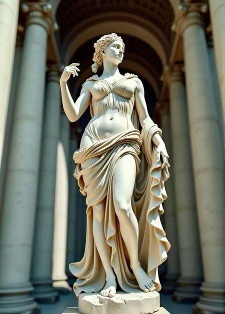 Roman and greek beautiful fiber lady statue