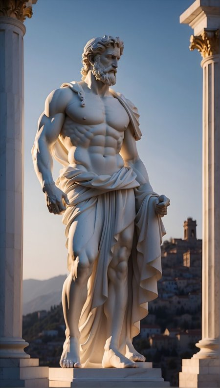 Statue from a muscular greek god