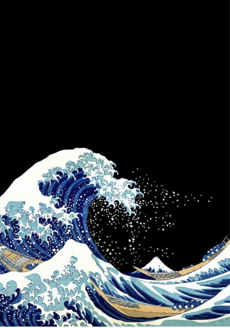 Большая волна: ночная канагава hokusai гобелен