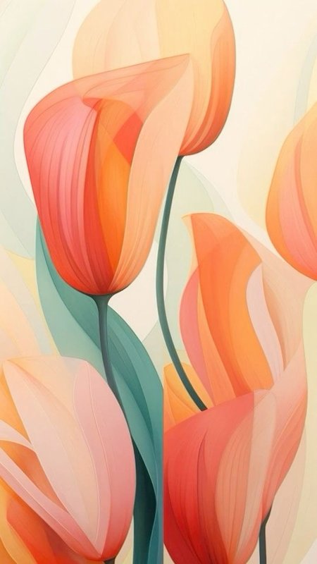 Tulip garden abstract painting pattern