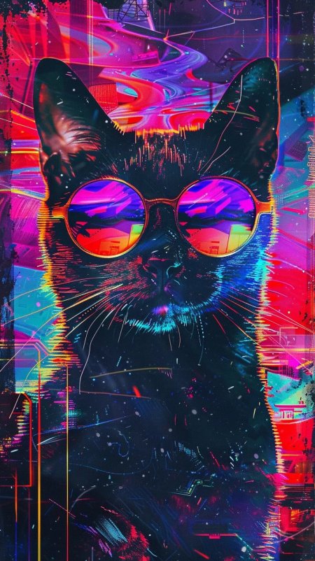 Кот в очках арт