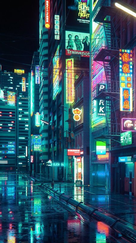 Cyberpunk city неон