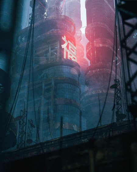 Cyberpunk city art