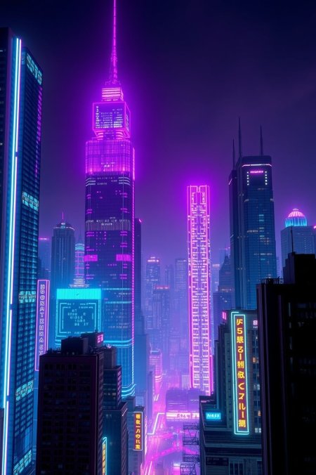 Neon cityscape