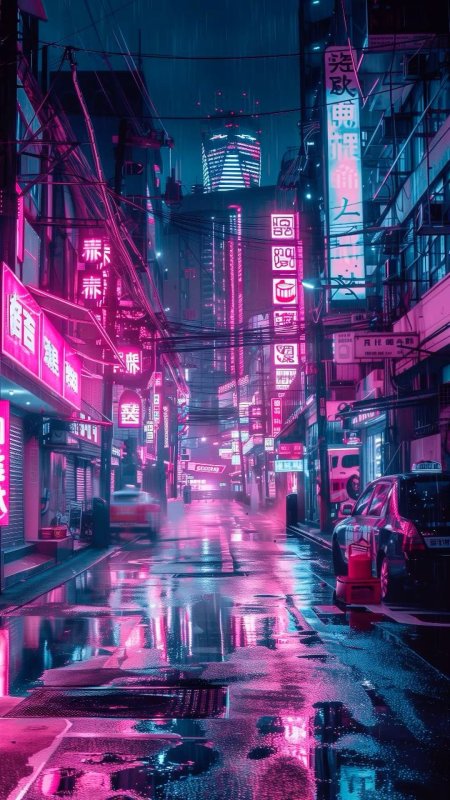 Cyberpunk city neon wallpaper