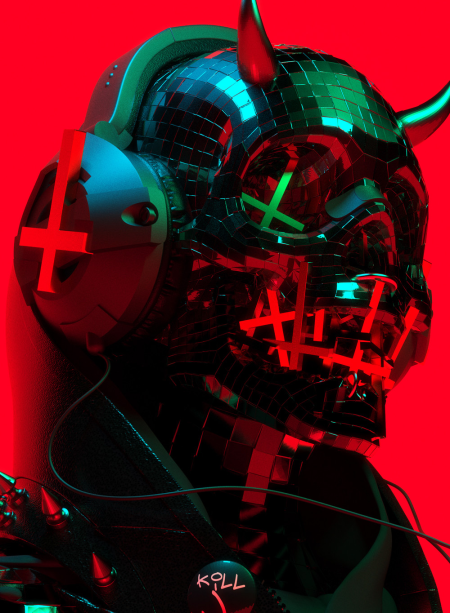 Cyberpunk кибер самурай