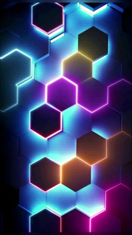 Neon hexagon wallpaper