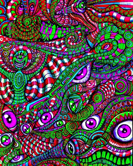 Психоделика рисунки ручкой