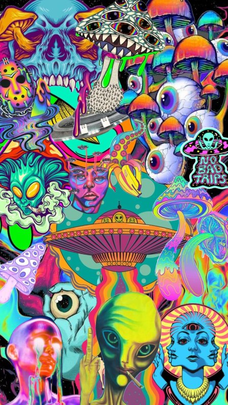 Psychedelic tapestry 'psy shroom' trippy wall art