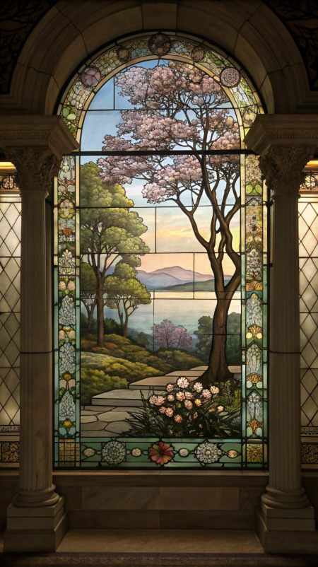 Stained glass window design