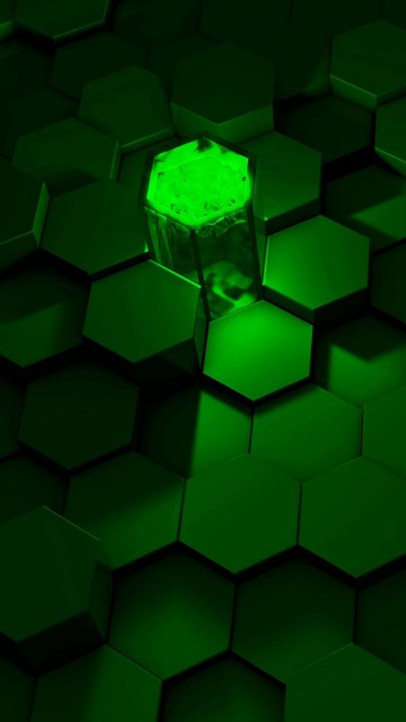 Abstract hexagonal technology hitech background neon green black