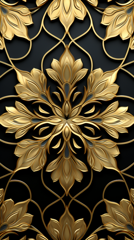Ornate gold pattern wallpaper