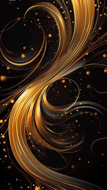 Black and gold swirl background