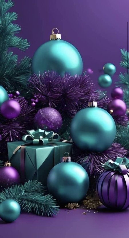 Blue and purple christmas background
