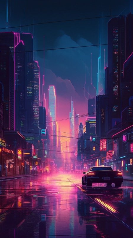 Synthwave city