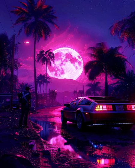 Retrowave sunset