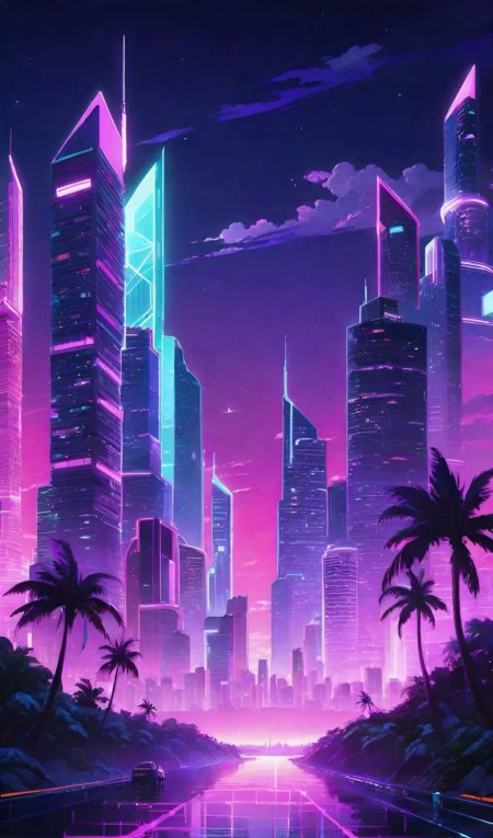 Synthwave sunrise