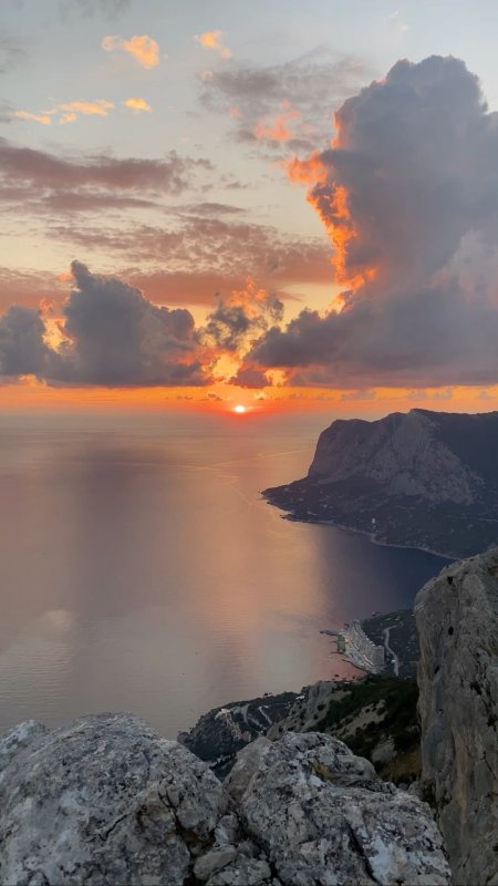 Крым закат скачать фон 1080 x 1920