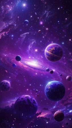 Purple galaxy space wallpaper скачать фон 1424 x 2532