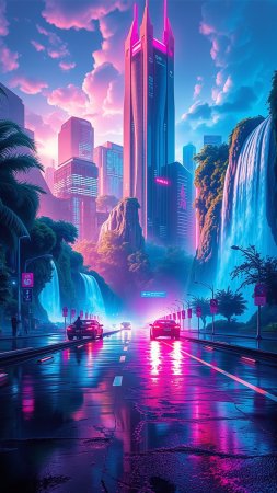 В стиле киберпанк скачать фон 1080 x 1920