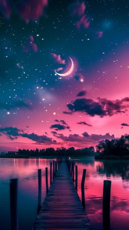 Красивая ночь скачать фон 2160 x 3840