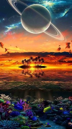 Пейзаж космический скачать фон 1080 x 1920