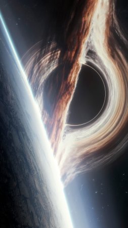 Чёрная дыра ton и чёрная дыра из Интерстеллар — обои для телефона на тему Большого взрыва