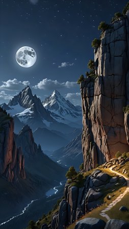 Фэнтези горы скачать фон 1424 x 2532