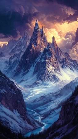 Ледяной пейзаж скачать фон 1080 x 1920