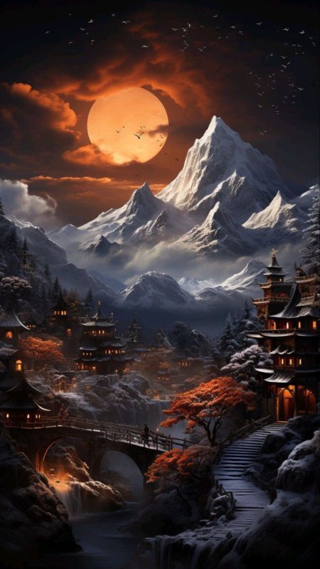 Фэнтези пейзаж скачать фон 1080 x 1920