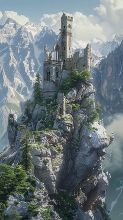 Фэнтези замки скачать фон 1080 x 1920