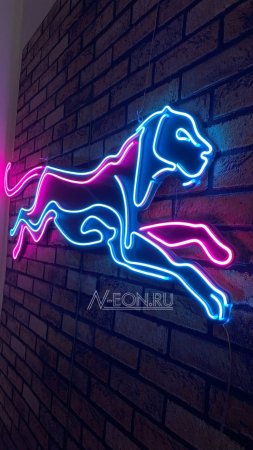 Неоновая вывеска тигр