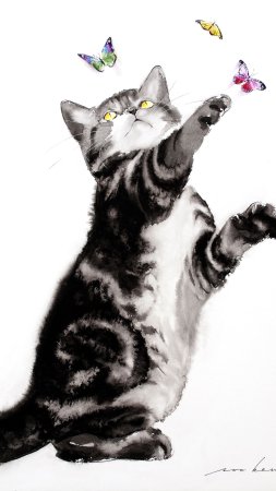Рисованная кошка