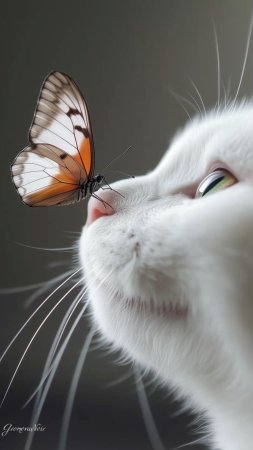 Котенок и бабочка