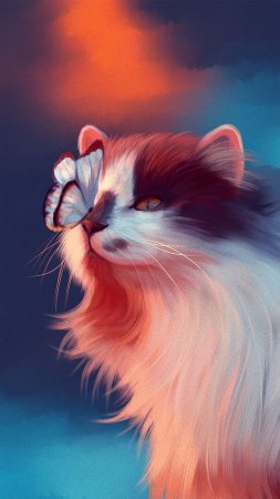 Кот и бабочка