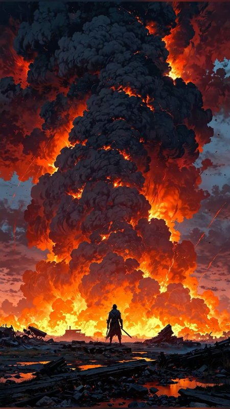 Fiery explosion скачать фон 1080 x 1920