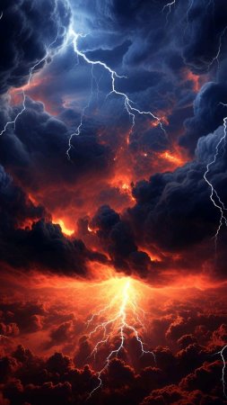 Lightning storm скачать фон 1424 x 2532