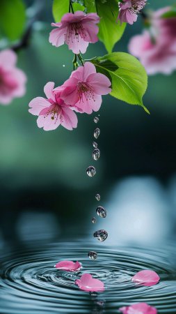 Нежные цветы: капли воды на цветах