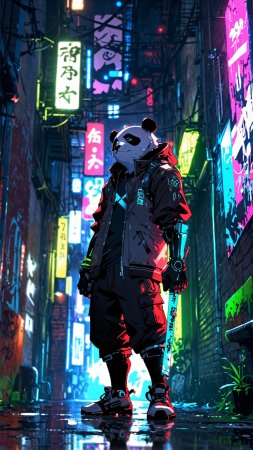 Аниме-киберпанк (заставка для телефона)