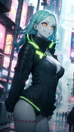 Обои с Ребеккой из Cyberpunk Edgerunners: бегунья по краям киберпанка