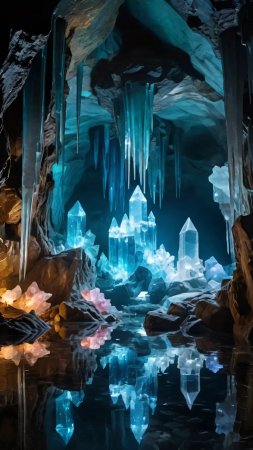 Crystal cave скачать фон 1424 x 2532