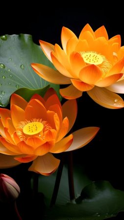 Orange lotus flower