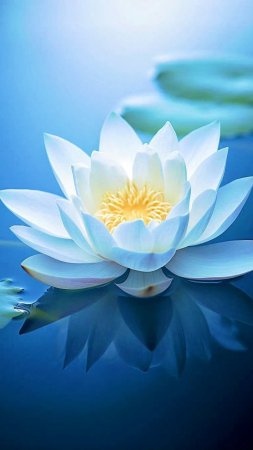White lotus flower on water
