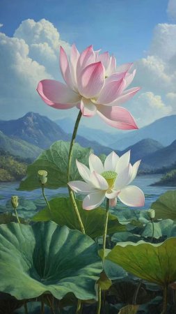 Wu furong лотос живопись