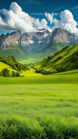 Зеленые холмы и луга
